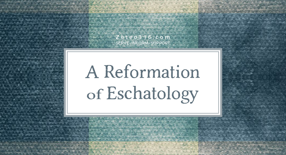 I'd love to see my Reformed brothers, who I love and have greatly benefited from, rethink and reform their eschatology regarding the relationship of Israel to the Church, the millennium and our Triune God.