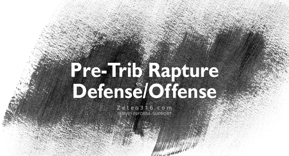 I want to provide some defense for the Pre-Trib rapture, and to some degree also go on the offense.