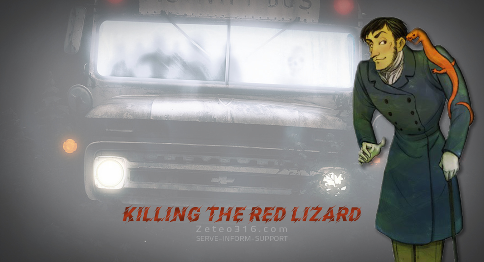 Killing the Red Lizard is a title derived from a scene in C. S. Lewis' little book, The Great Divorce.