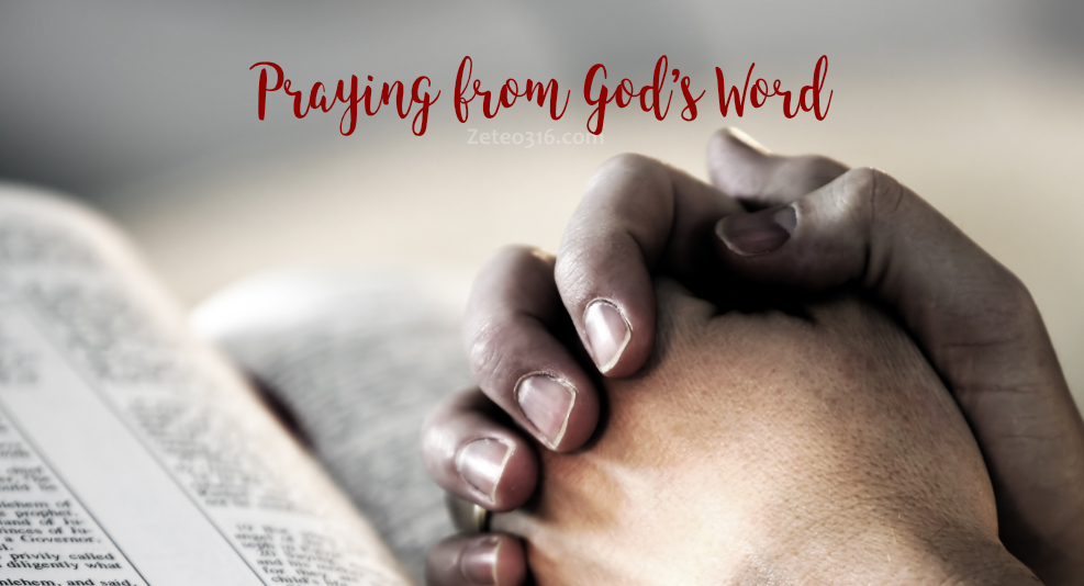Praying from God's Word... In "Piercing Heaven: Prayers of the Puritans" there's a prayer titled "Show me the Way from your Word."